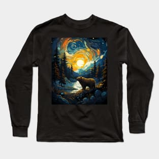 Sun Valley Idaho Bear Starry Night Long Sleeve T-Shirt